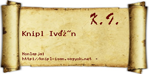 Knipl Iván névjegykártya