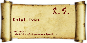 Knipl Iván névjegykártya